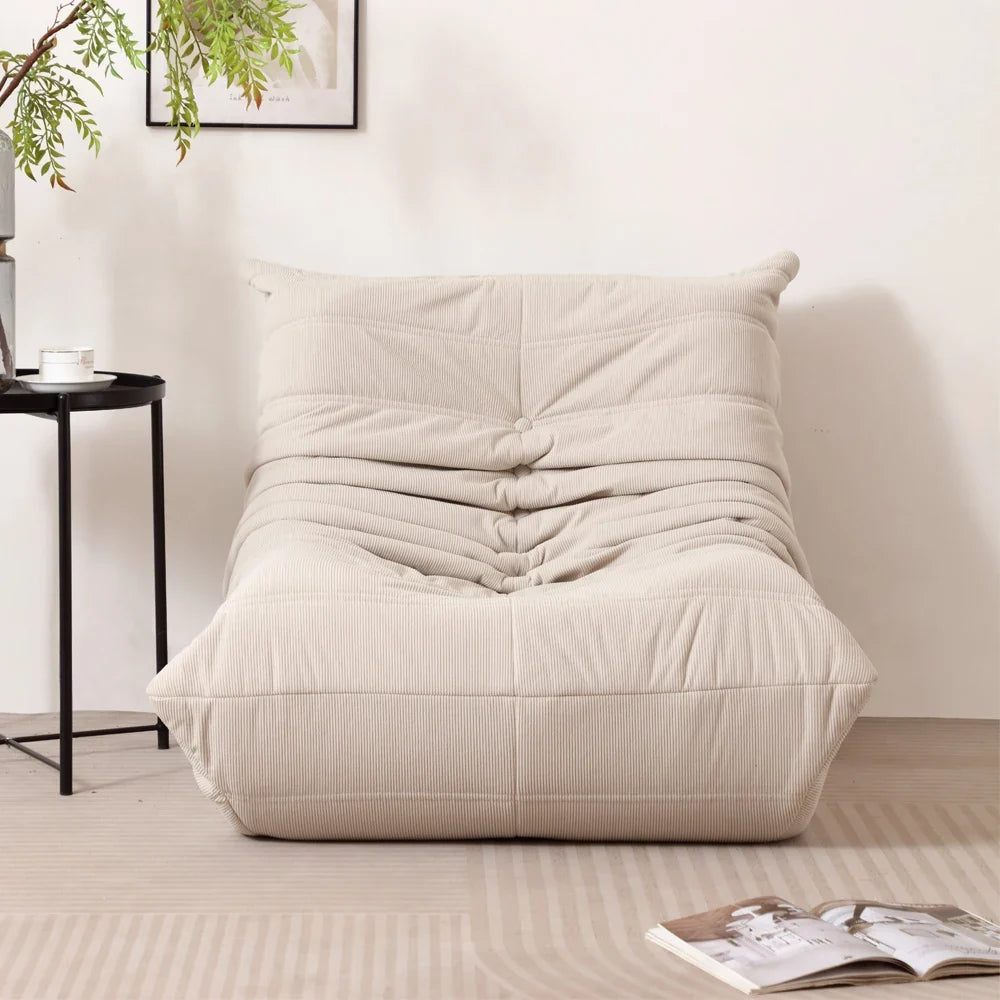 Corduroy Lazy Sofa - All Sponge Filled Floor Sofa, No-Legs Design for Living Room Bedroom