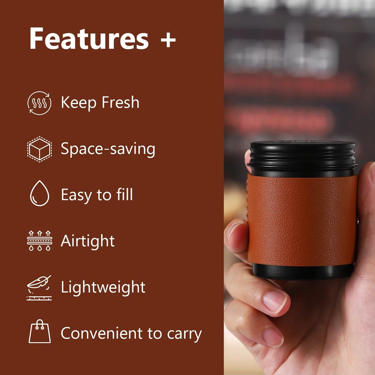 Bincoo Mini Coffee Canisters 2-Pack 80ML, Portable Storage Bottles, Outdoor Coffee Powder Containers, Airtight Freshness Keepers