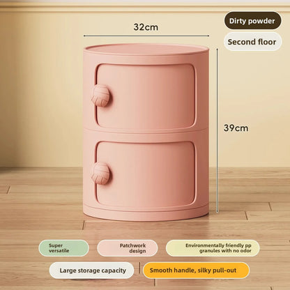 Bedside table Cream wind multi-layer cylindrical bedroom locker Ornament storage cabinet