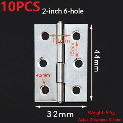 10pcs Stainless Steel Door Hinges Cabinet Doors Windows Wooden Box Flat Hinge Home Furniture Hardware Accessories Escritorio