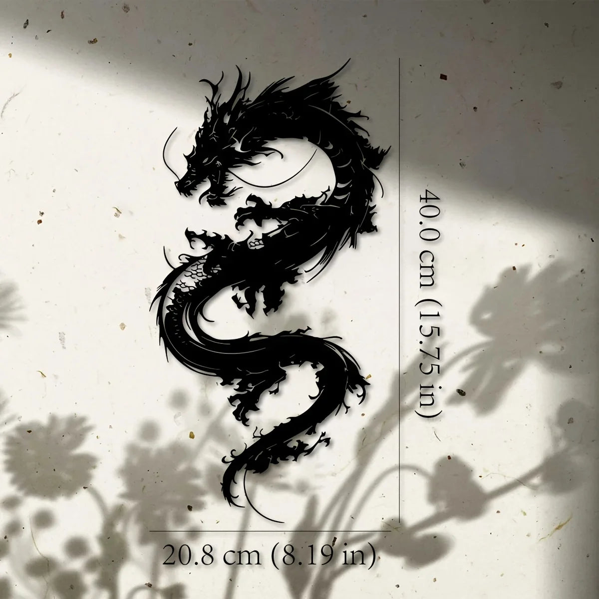 1pc Oriental Dragon Metal Wall Sculpture - 15.75x8.19 Inch Art Deco Iron Wall Art, Black Dragon Design for Home, Patio