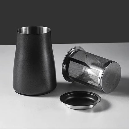 JUSTINLAU 3 in 1 Coffee Powder Filter Powder Cups Stainless Steel Coffee Sifter with Lid Grinder Powder Cup Coffee Accessories