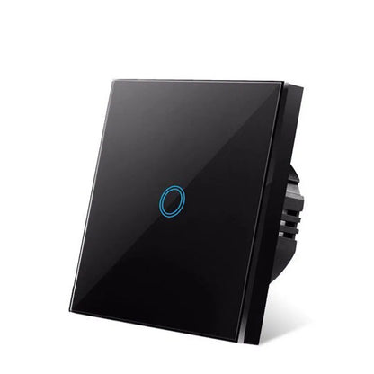 EU Touch Switch AC100 240V Tempered Black White Crystal Glass Panel Power Wall Light Sensor Switches