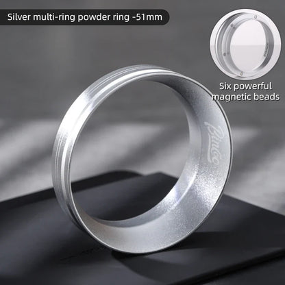BINCOO 51mm 58mm Portafilter Dosing Ring, Magnetic Anti-Static Design for Strong Hold and Zero Coffee Spill During Prep