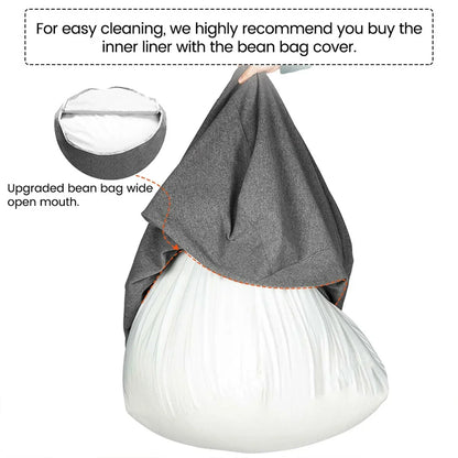 OTAUTAU Replacement Pouf Mesh Inner Liner Cover Without Filling Removable Washable Lazy Sofa Insert for Bean Bag Puff Couch Sac