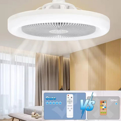 Smart 3-in-1 Ceiling Fan LED Lights Remote Control 3-Speed E27 Lighting Base for Bedroom Living Room Electric fan AC85-260V