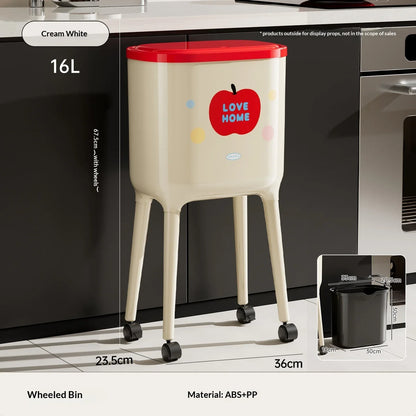 Waste Bins Step Trash Can Covered Lid Large Capacity Kitchen Bathroom Living Room Soft Close Garbage Bin Trash Can Household