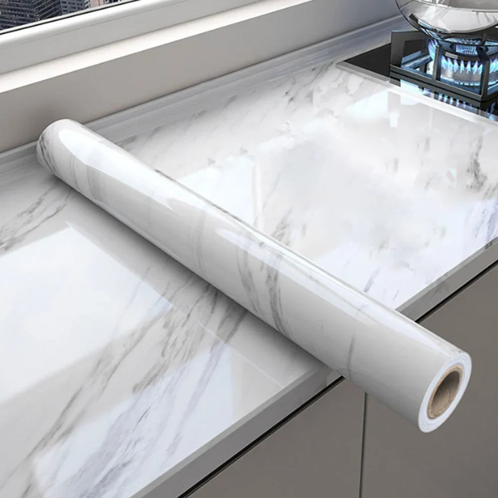 55cm Marble Self Adhesive Wallpaper Vinyl Contact paper PVC Waterproof Wall Stickers For Livingroom Kitchen Home Decor Film  ﻿