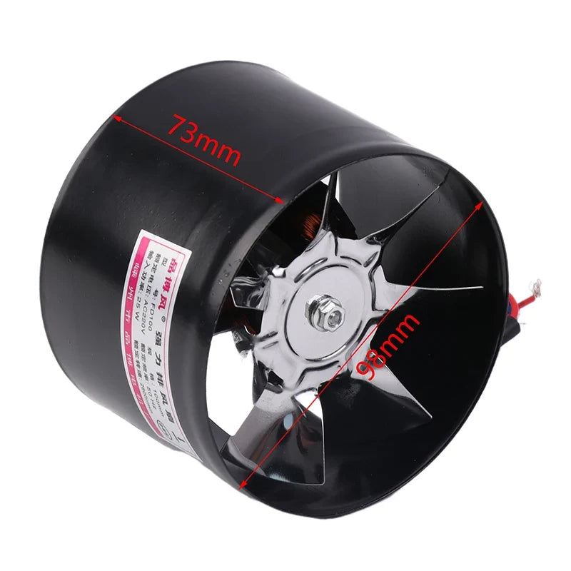 4 Inch Fan Air Ventilator For Home Kitchen Metal Pipe Ventilation Exhaust Fan Mini Extractor Bathroom Toilet Wall Fan Duct Fan