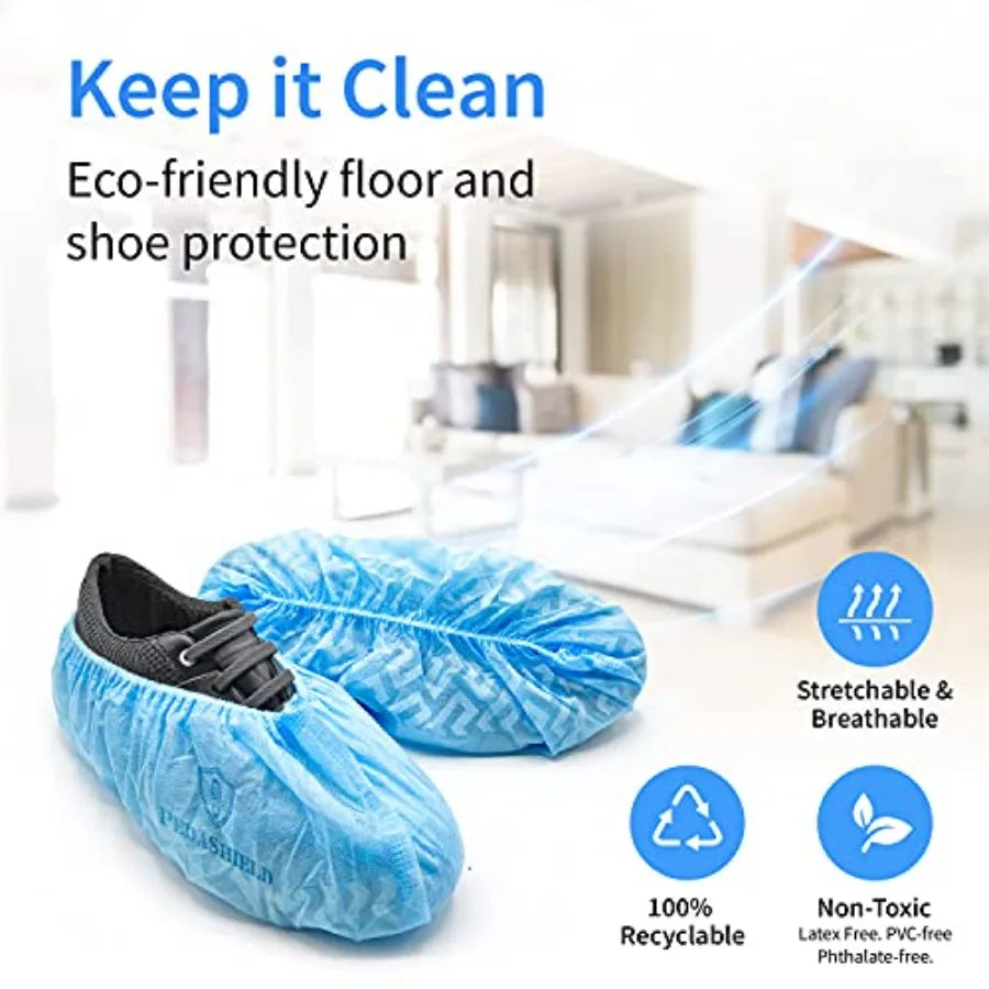 Premium XL Booties -Thick Extra Large Disposable Boot and Shoe Covers Non Slip Water Resistant Feet Protectors Construction Dur