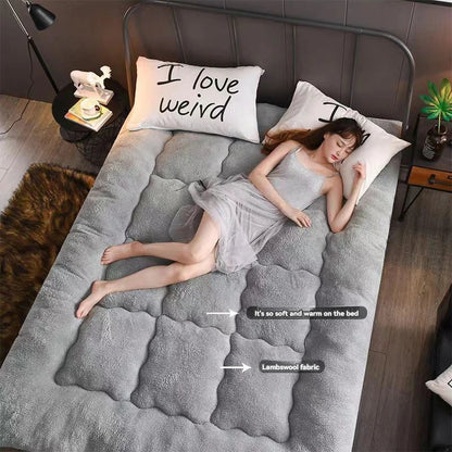 Winter padded lambswool mattress plus velvet dormitory home soft pad single and double warm pad quilt.