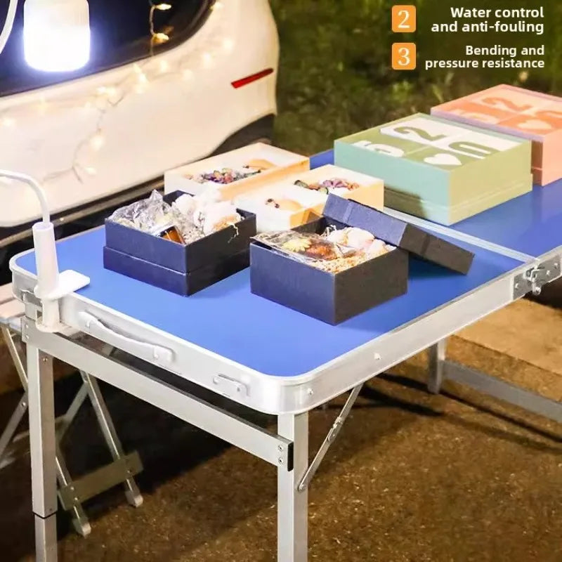 Folding table stall folding outdoor portable lifting work table camping picnic night market folding table and chairs