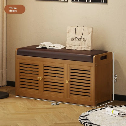Shoe Cabinets Upholstered Soft Padded Shoe Bench Storage Seat Entryway Mudroom Ottoman Shoe Cabinet Dustproof Hidden Compartment