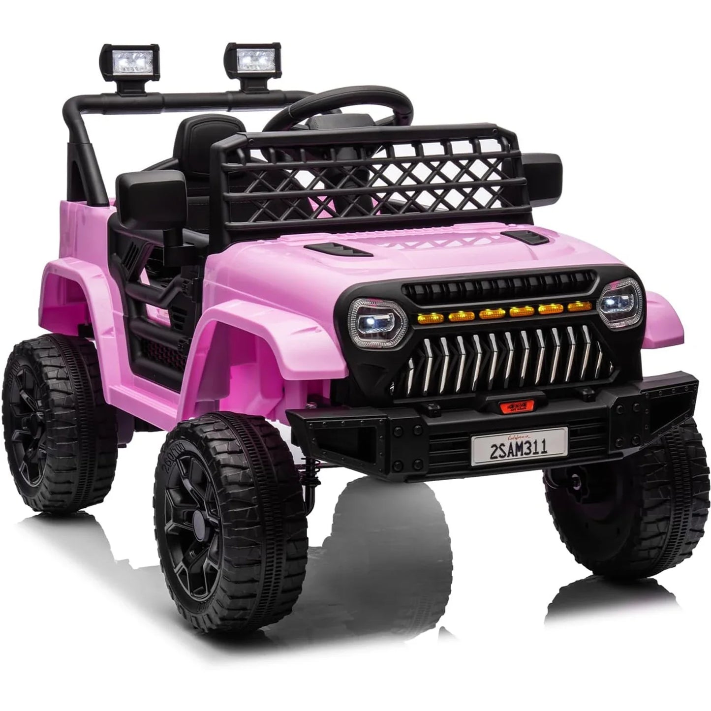 12V Kids Ride On Truck Car Toy Battery Powered Electric Vehicle with Remote Control, Spring Suspension, LED Lights, Music,