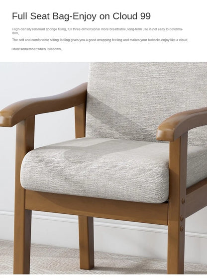 Solid wood chair single sofa chair computer desk chair home comfortable backrest armchair sitting mahjong elderly chair