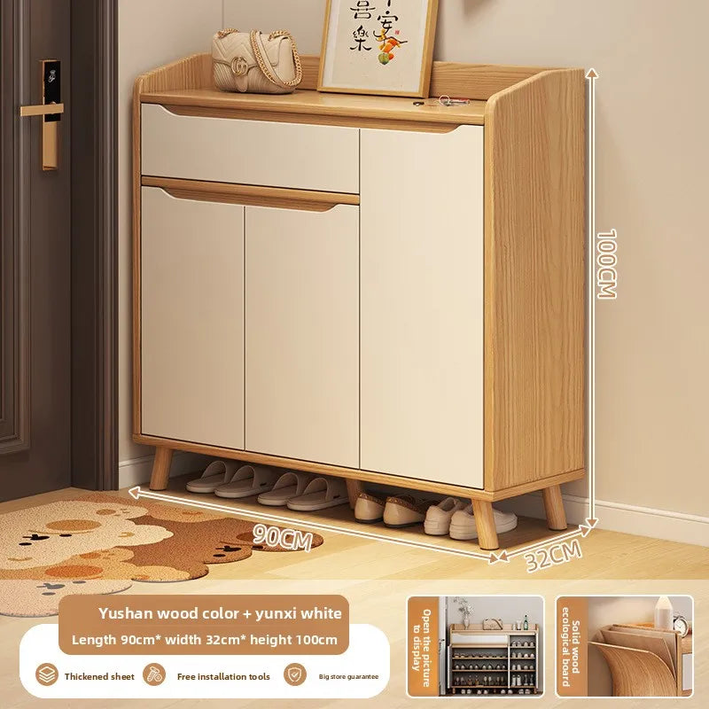 Shoe cabinet, indoor new entry locker at the entrance of the home, integrated storage shoe rack against the wall