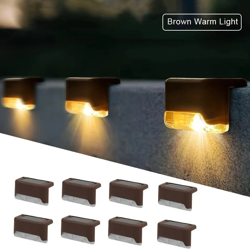 4/8/12Pack Solar Deck Lights, Auto On/Off Outdoor Waterproof Solar Step Wall Lights for Stairs Fence Yard Pathway Decoration
