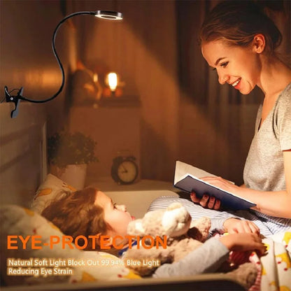 Flexible LED Vertical Lighting Desk Lamp Desktop Work Writing Lamp Bedroom Adjustable Clamping Bed Light Writing Reading Lamp