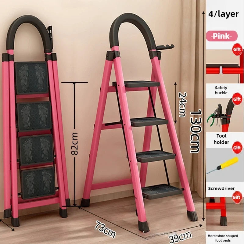 Ladder, zigzag ladder, folding ladder, three four five six step ladder, thickened carbon steel engineering ladder