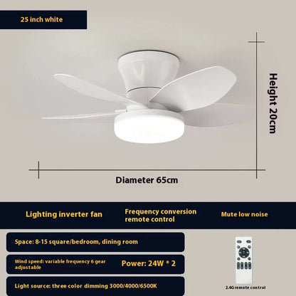 25 inch Ceiling Fans with Lights and Remote,Flush Mount Ceiling Fan,Reversible Quiet DC Motor Low Profile Ceiling Fans For Livin
