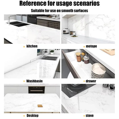 40cm New Marble Kitchen Oil-proof Wall Stickers Self-adhesive Stain-resistant High Temperature Kitchen Wallpaper Home Decorative