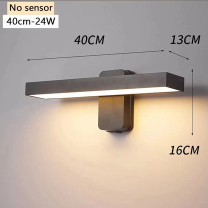 LED Outdoor Wall Lamp IP65 Motion Sensor Waterproof Rotatable Porch Light Villa Entrance Courtyard Living Room Home Decorative