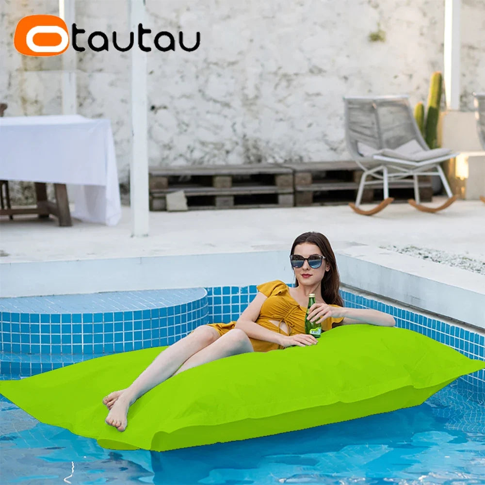 OTAUTAU 6ft Giant Floating Bean Bag Lounger Cover No Filler Outdoor Swimming Pool Pillowsac Garden Beach Beanbag Salon Sac DD034
