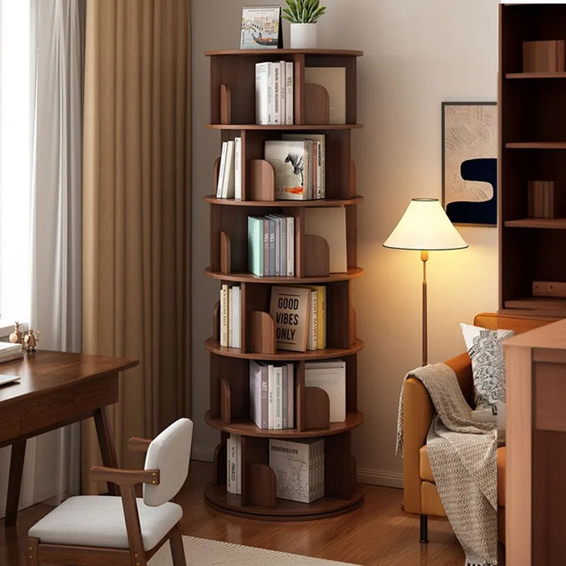 Rotating bookshelf Floor storage shelf Children's simple picture book rack