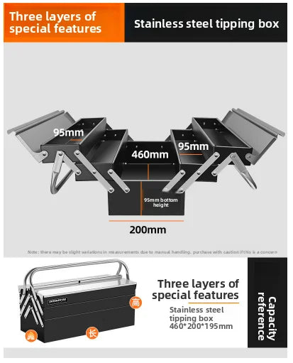 Durable Stainless Steel Tool Organizer Box Portable and Space Saving Design Tool Box Organizer Caja De Herramientas Electricista