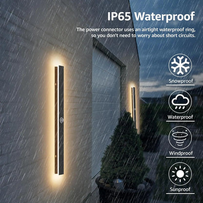 IP65 Waterproof LED Long Wall Sconce Outdoor Wall Light With Motion for Porch Patio Living Room and Garage Wall lamp