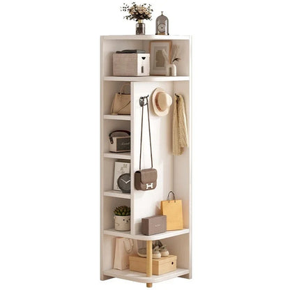 Corner storage cabinet for home use, simple foyer, coat rack, corner wall display cabinet, floor standing bookshelf, bedroom sid