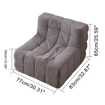 Plush Corduroy Full Sponge Floor Chair - Tufted Modular Lazy Sofa, Comfortable Accent Chair for Home Decor