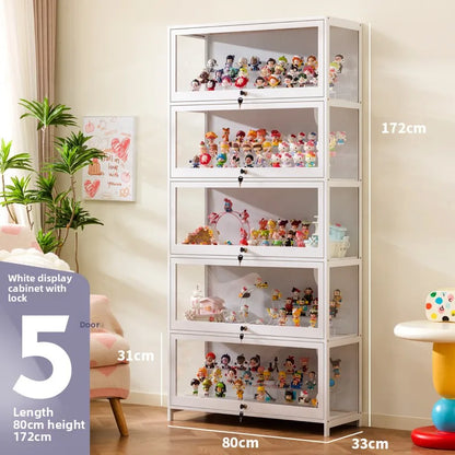 Figure cabinet with lock transparent Lego display cabinet household blind box ornament two-dimensional pain cabinet