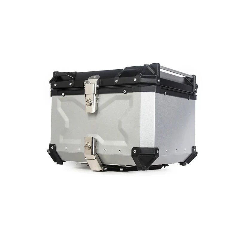 Motorcycle Top Case 55L Universal Motorcycle Rear Box Aluminum Alloy Motorbike Trunk Travel Luggage Storage Tour Tail Box