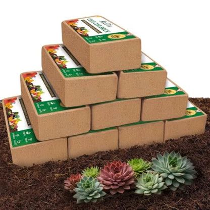 10 Pcs Compressed Coco Coir Brick for Plants Premium Organic Coconut Coir Bricks Coco Fiber Substrate Coco Coir Fiber Potting S
