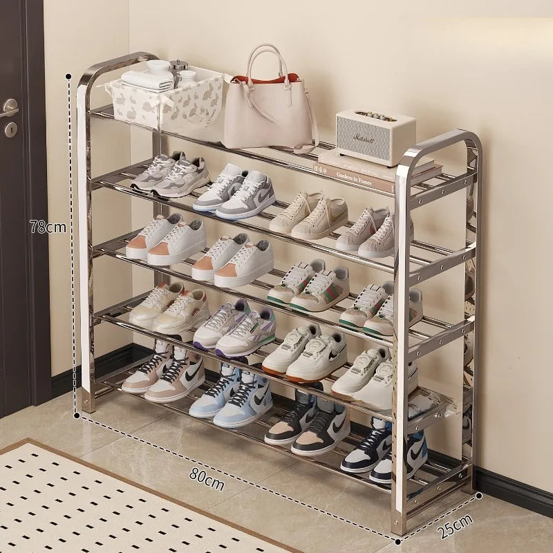 Thickened stainless steel shoe rack, family corridor, student dormitory, rental room, shoe cabinet