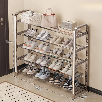 Thickened stainless steel shoe rack, family corridor, student dormitory, rental room, shoe cabinet