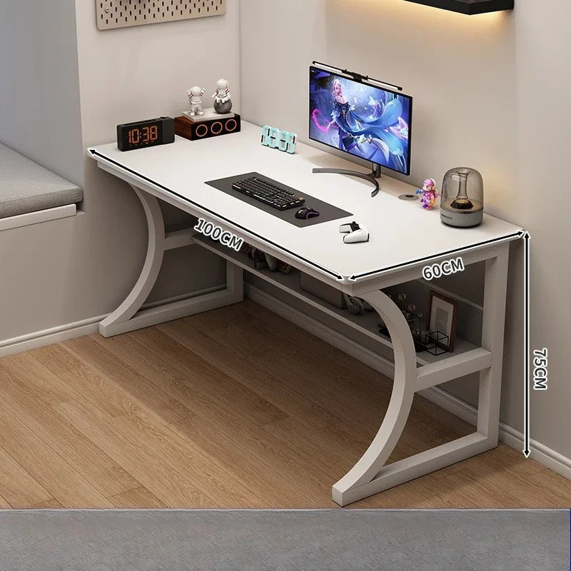 Ergonomic Gaming Computer Desk Storage Shelf Home Office Study Station Adjustable Height Desktop Table Cable Management  Desks