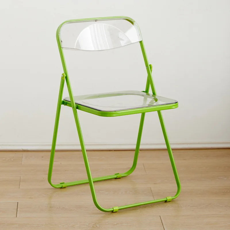Internet celebrity folding chair acrylic transparent chair completed photo without chair simple folding crystal diningchairstool