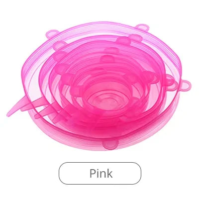 6Pieces Food Grade Silicone Stretch Lids for Food Storage Reusable Microwave Food Covers Bowl Covers For Cup Cans Jars YY121