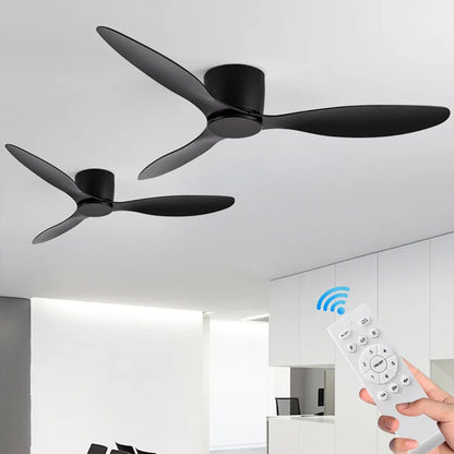 Modern Ceiling Fans No Light DC Motor Remote Control Cooling Fans Low Floor Ceiling Fan Silent large home fan AC95-260V