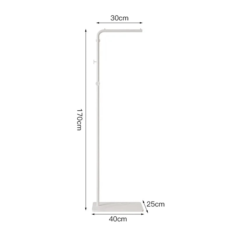 Cream Minimalist Floor Coat Rack Entryway Standing Coat Stand Multifunctional Bedroom Clothes Hanger Shelf Organizer Furniture