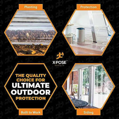 4' x 6' Clear Vinyl Tarp - Super Heavy Duty Transparent Waterproof PVC Tarpaulin with Brass Grommets - for Patio Enclosure Camp