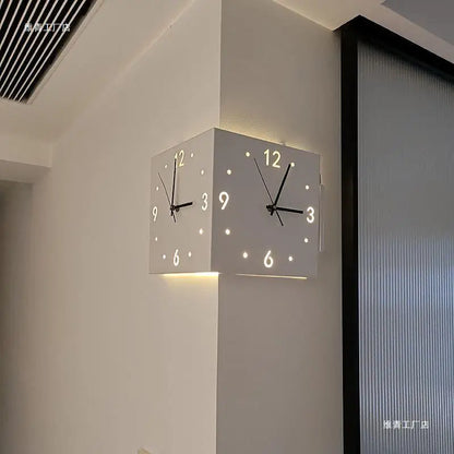 2026Simple and creative corner double-sided wall clock, double-sided clock, living room, silent corner clock, universal
