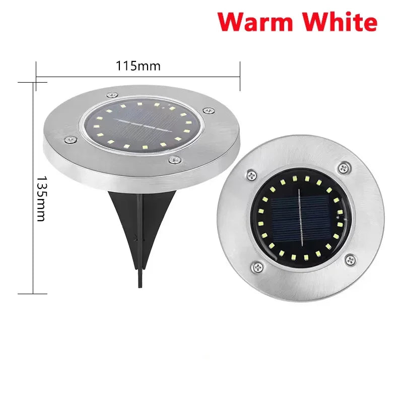 20LED Solar Power Disk Light Outdoor Garden Solar Underground Light Deck Light Spotlight Buried Solar Led Lamp Garden Decoration