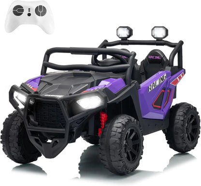 24V 2 Seater Ride On Car Electric UTV Car with Remote Control,4-Wheeler Suspension,Soft Start,3 Speeds,Led Lights,Bluetooth,3-8Y