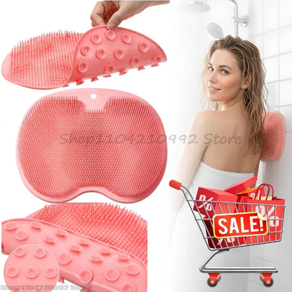 Silicone Rub Back Brush Bathroom Non-slip Wash Foot Pad Massage Shower Mat with Sucker Bath Massage Foot Exfoliating Brush Pad