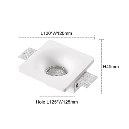 Recessed Gypsum Downlight Ceiling Lamp GU10 LED Anti-Glare Embedded Borderless Spotlight Living Room Bedroom Aisle Home Lighting