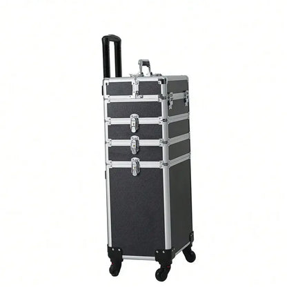 4 in 1 Pro Aluminum Rolling Makeup Case Salon Cosmetic Organizer Trolley US