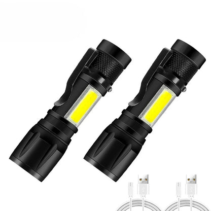 Rechargeable LED Flashlight Zoomable Torch with LCD Display 3 Modes Waterproof High Power Hand Light Outdoor Wilderness Camping